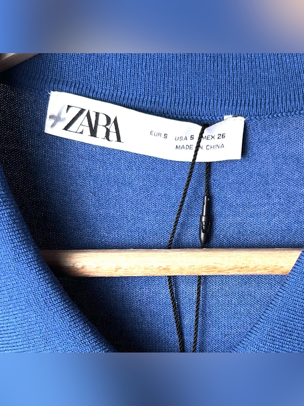 Zara Blue Lightweight Short-Sleeve Polo Knit Top - Picture 3 of 8